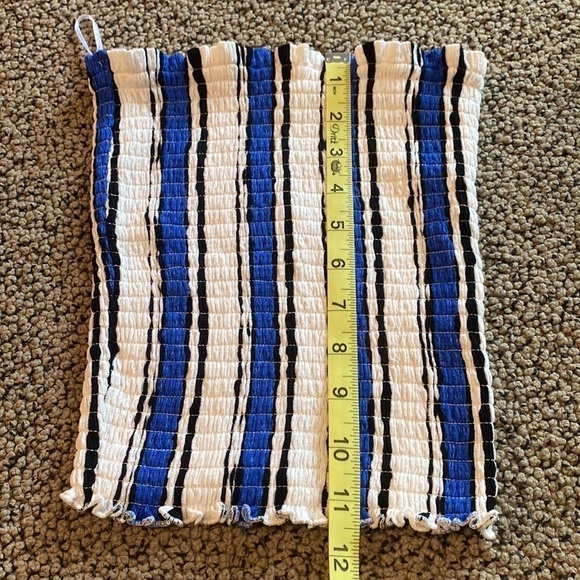 3 Smocked Tube Tops White, Black & Striped in EUC - Picture 10 of 10